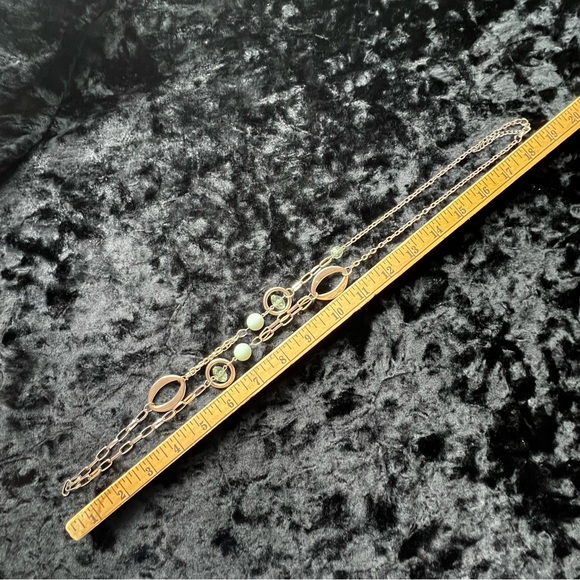 ✨ Closet Refresh - Silver Tone Long Aqua Beaded Statement Necklace - Picture 6 of 6